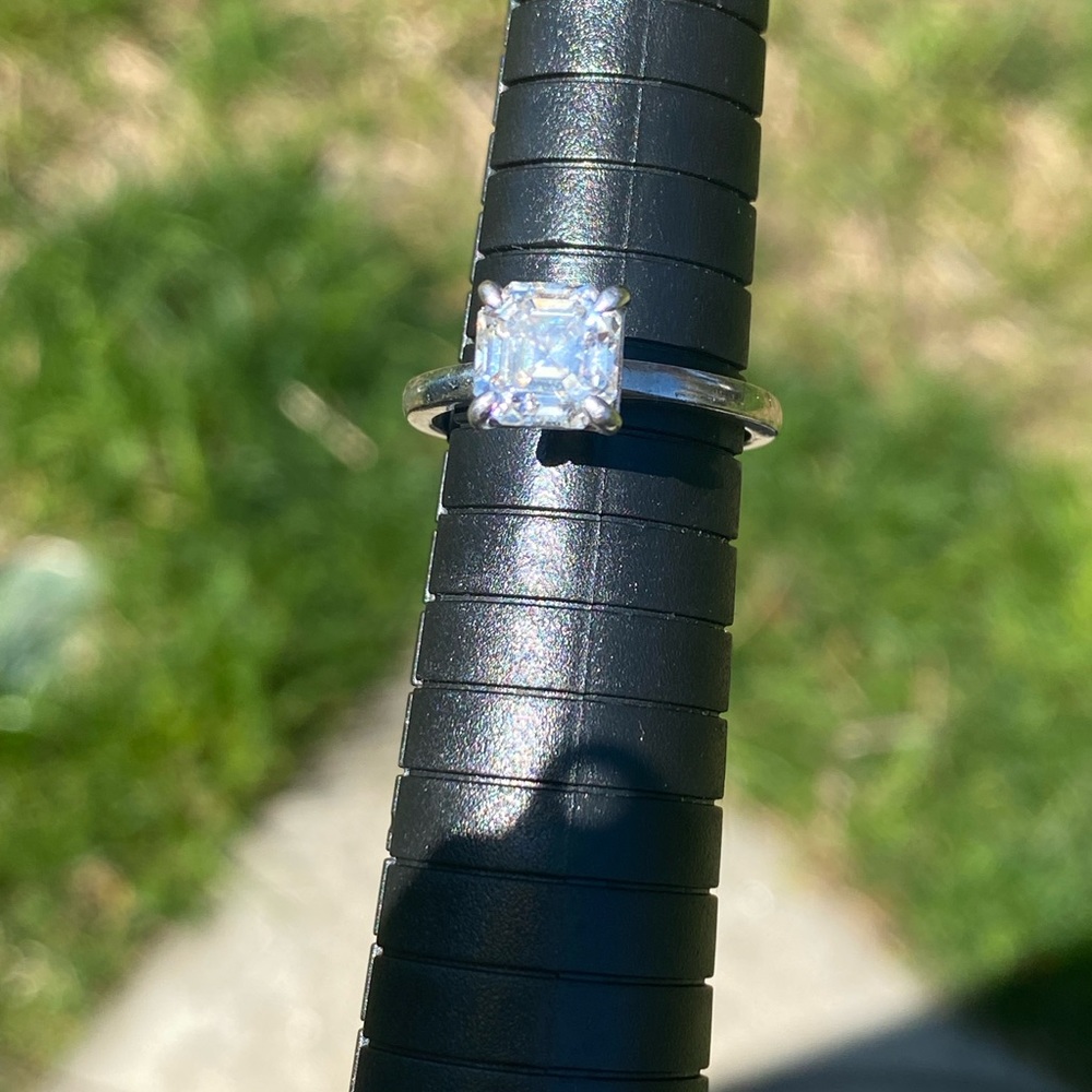 Asscher  cut moissanite ring